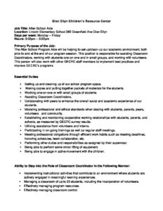 Job Descriptions to post - After School Aide AL - Glen Ellyn Children's ...